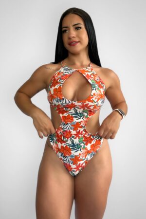 Maiô de Gota com amarração e fio dental Red Flower Tecido: Meryl com estampa digital Composição: 90% Poliamida 10% Elastano Coleção: Verão 2024 Disponível nos tamanhos: P M G