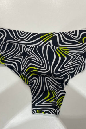 Calcinha Pala Alta Semi-fio Duplo Micro Beach Zig Zag