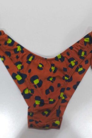 Calcinha Laço Fio Duplo Micro Beach Oncinha Marrom